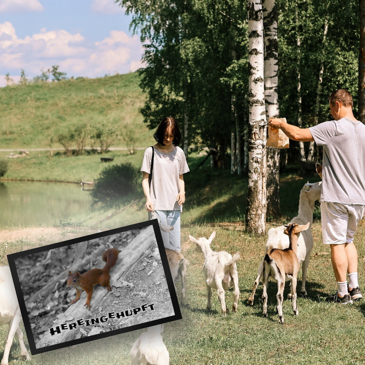 Hereingehüpft Fussmatte mit Eichhörnchen