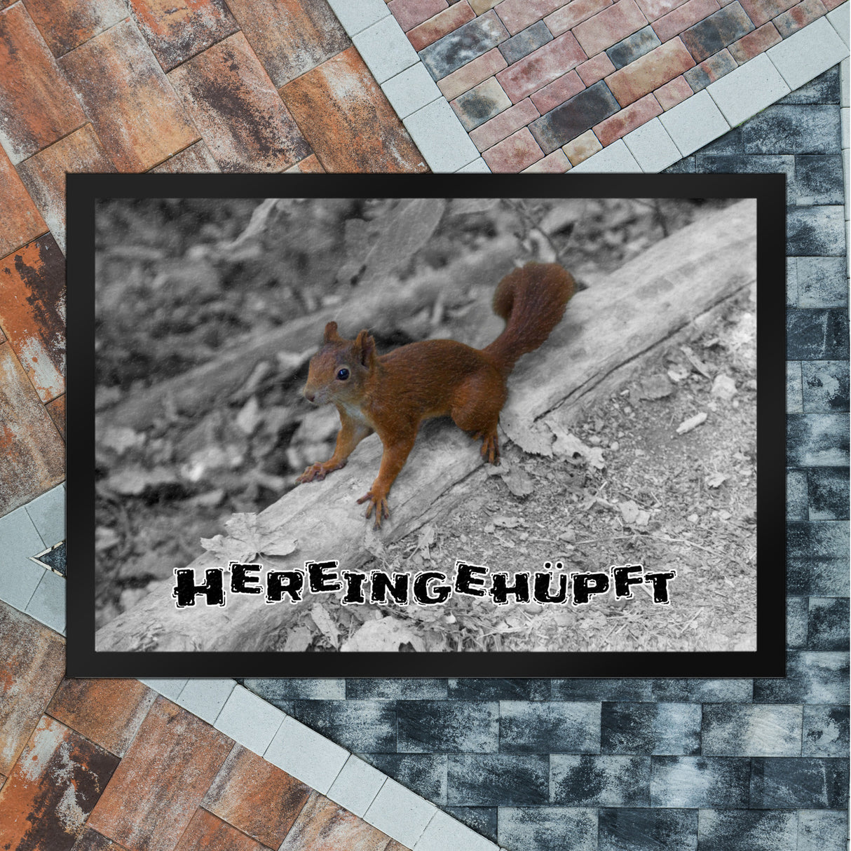 Hereingehüpft Fussmatte mit Eichhörnchen