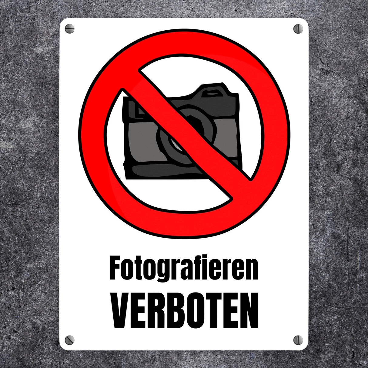Fotografieren verboten Verbotsschild im Comic-Stil