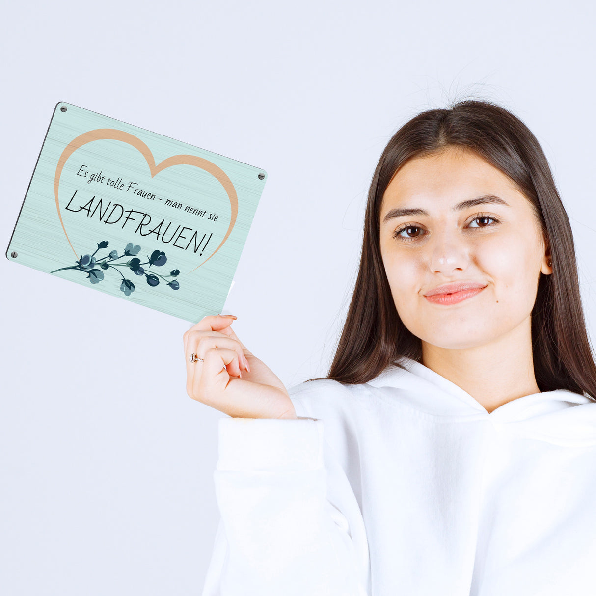 Metallschild in 15x20 cm mit Spruch: Es gibt tolle Frauen: Man nennt sie Landfrauen!