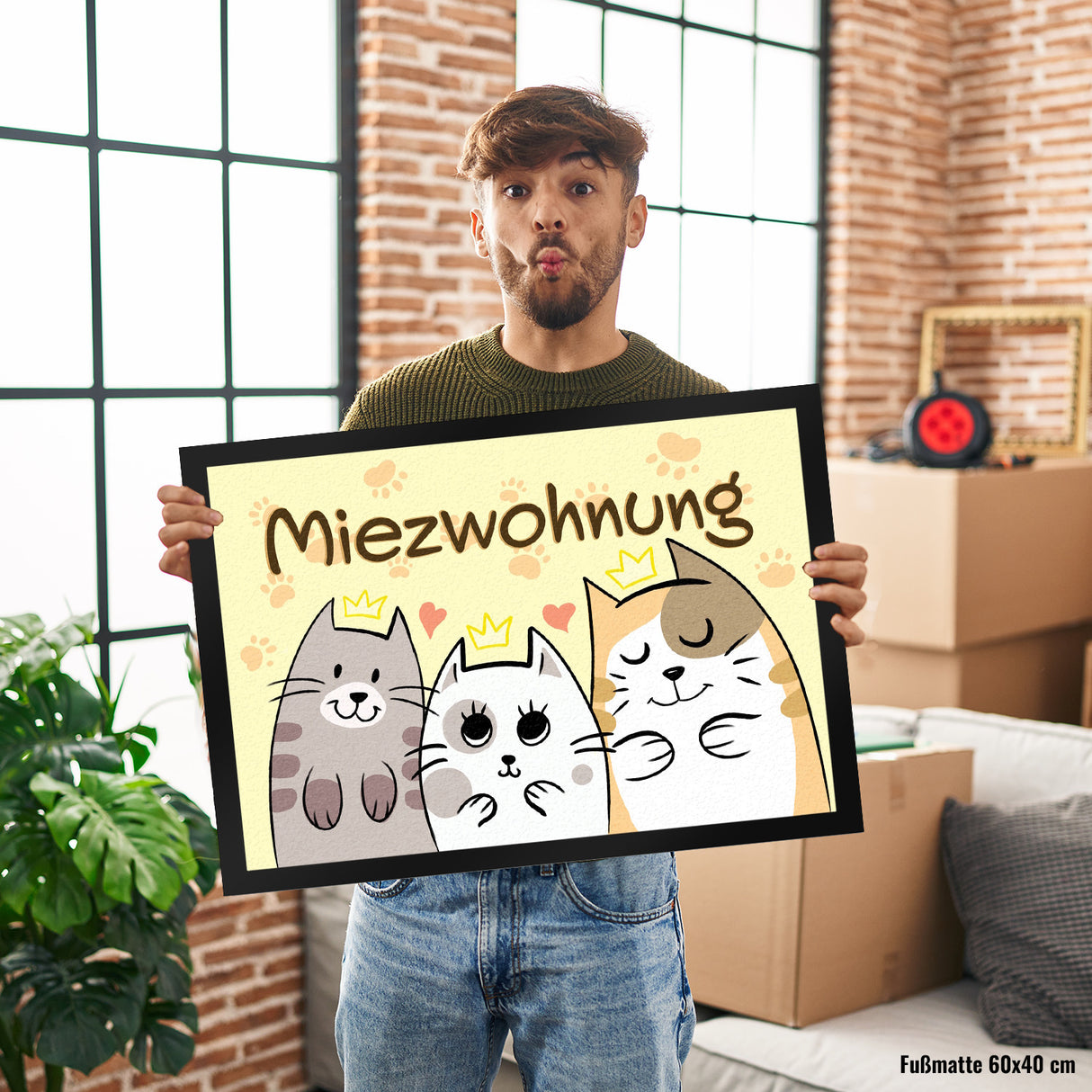 Miezwohnung Fußmatte mit drei süßen Katzen für alle Katzenliebhaber