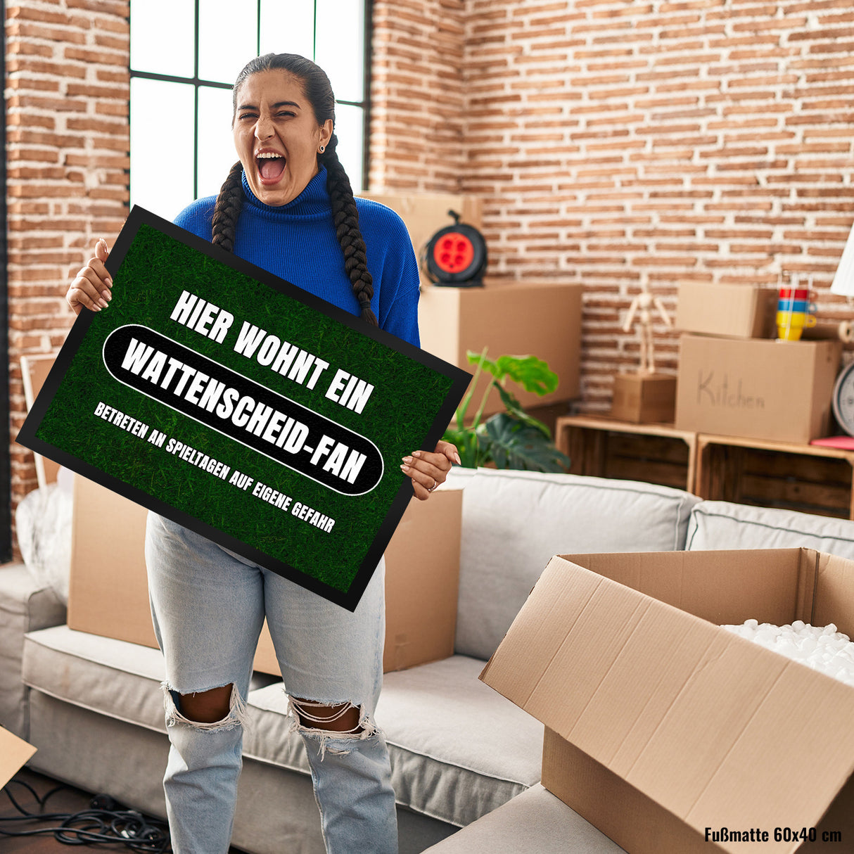 Hier wohnt ein Wattenscheid-Fan Fußmatte