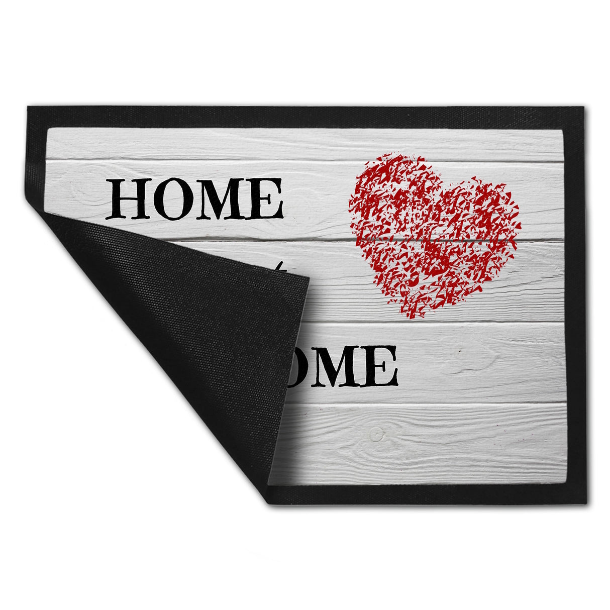 HOME sweet HOME Fußmatte in 35x50 cm mit Herz und in Holzoptik