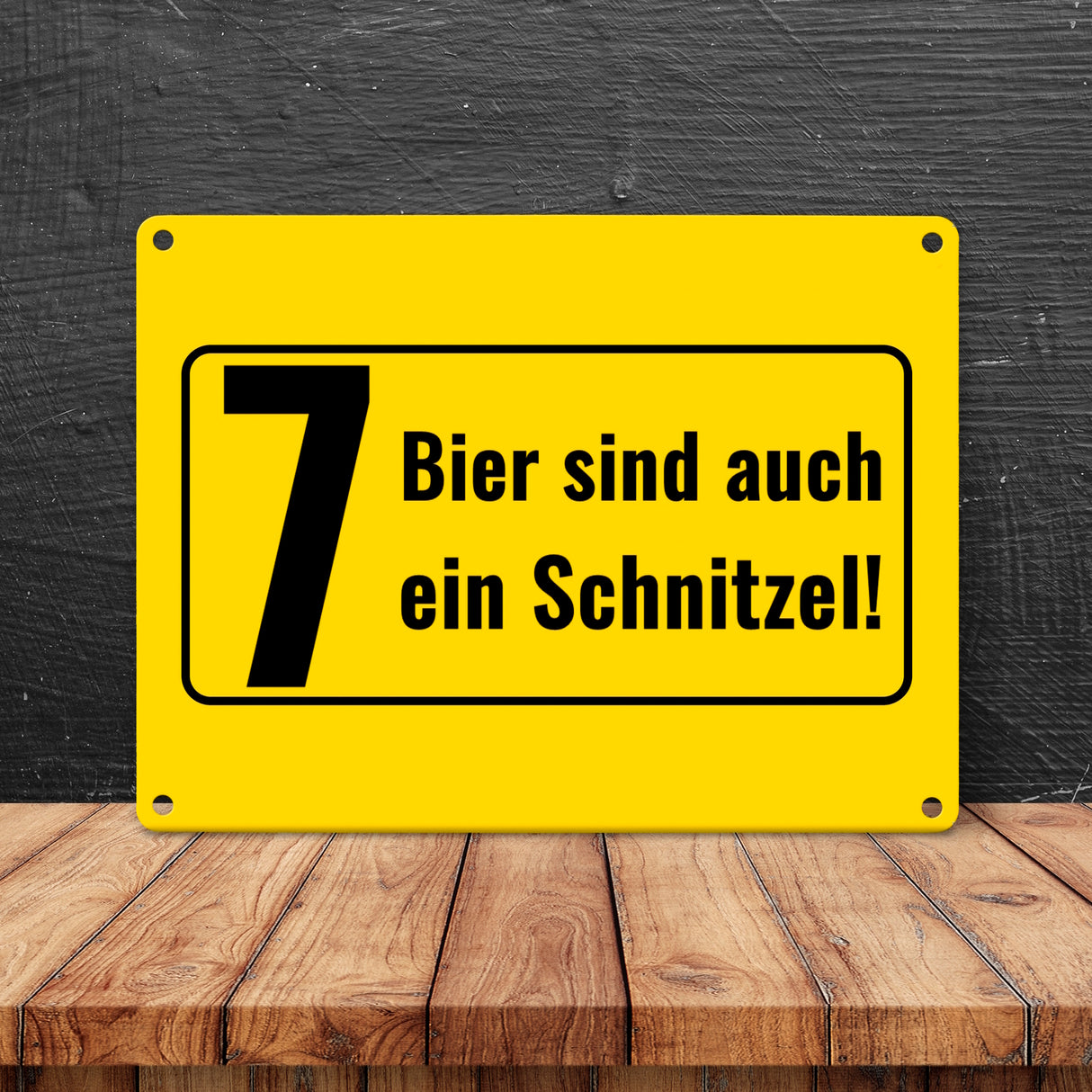Metallschild in 15x20 cm mit Alkohol-Spruch 7 Bier sind auch ein Schnitzel