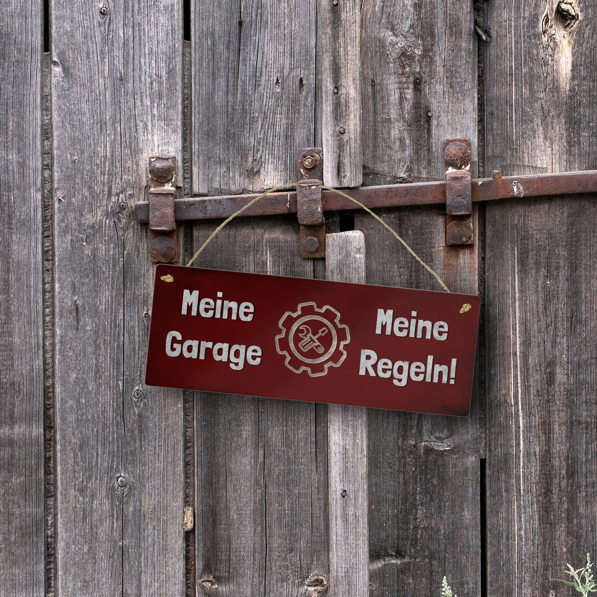 Meine Garage, Meine Regeln Metallschild in 7,5x20cm