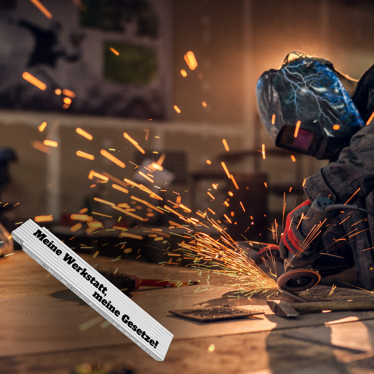Meine Werkstatt, meine Gesetze Meterstab aus Holz