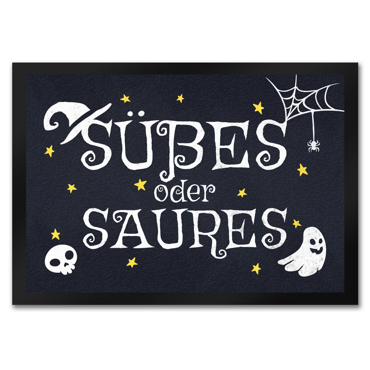 Süßes oder Saures Halloween Fußmatte mit vielen Halloweenmotiven