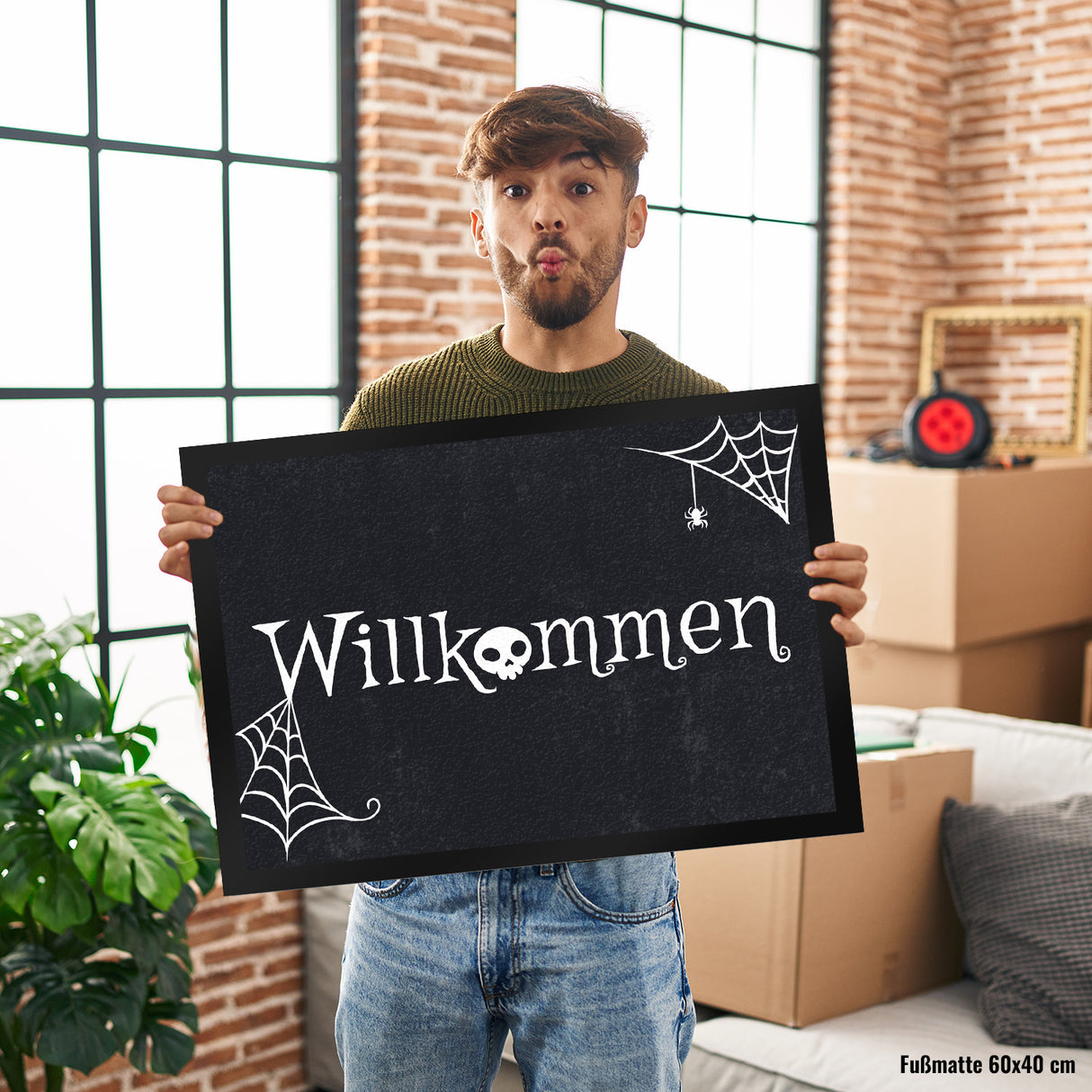 Willkommen Halloween Fußmatte mit grusligen Motiven