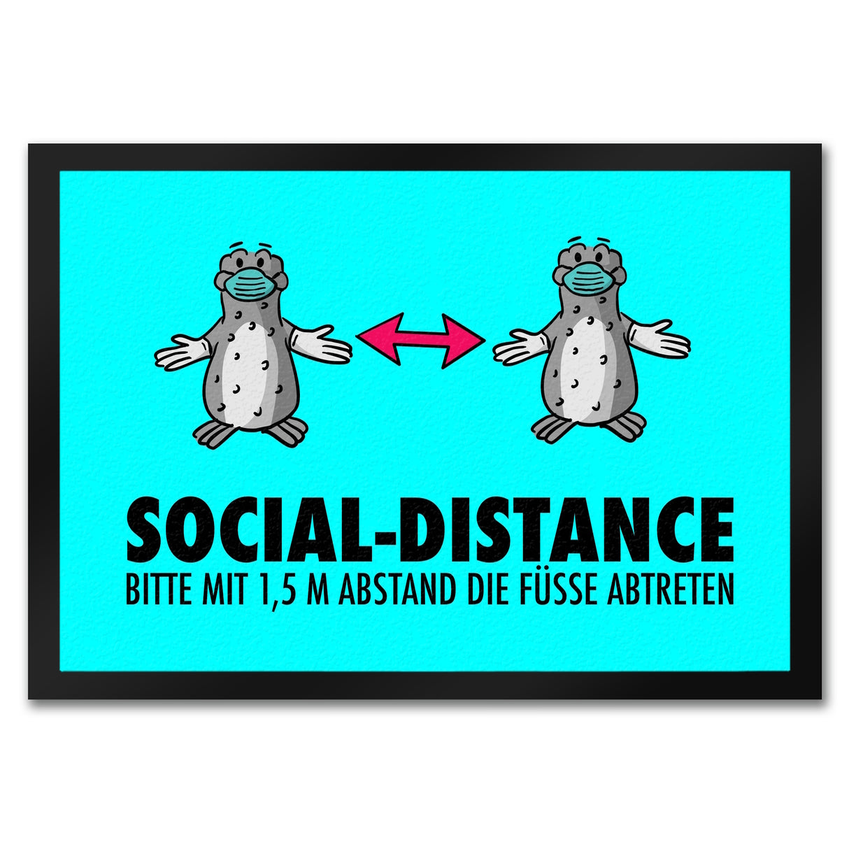 Social-Distance Fußmatte mit Seeleoparden für die Abstandsregelung