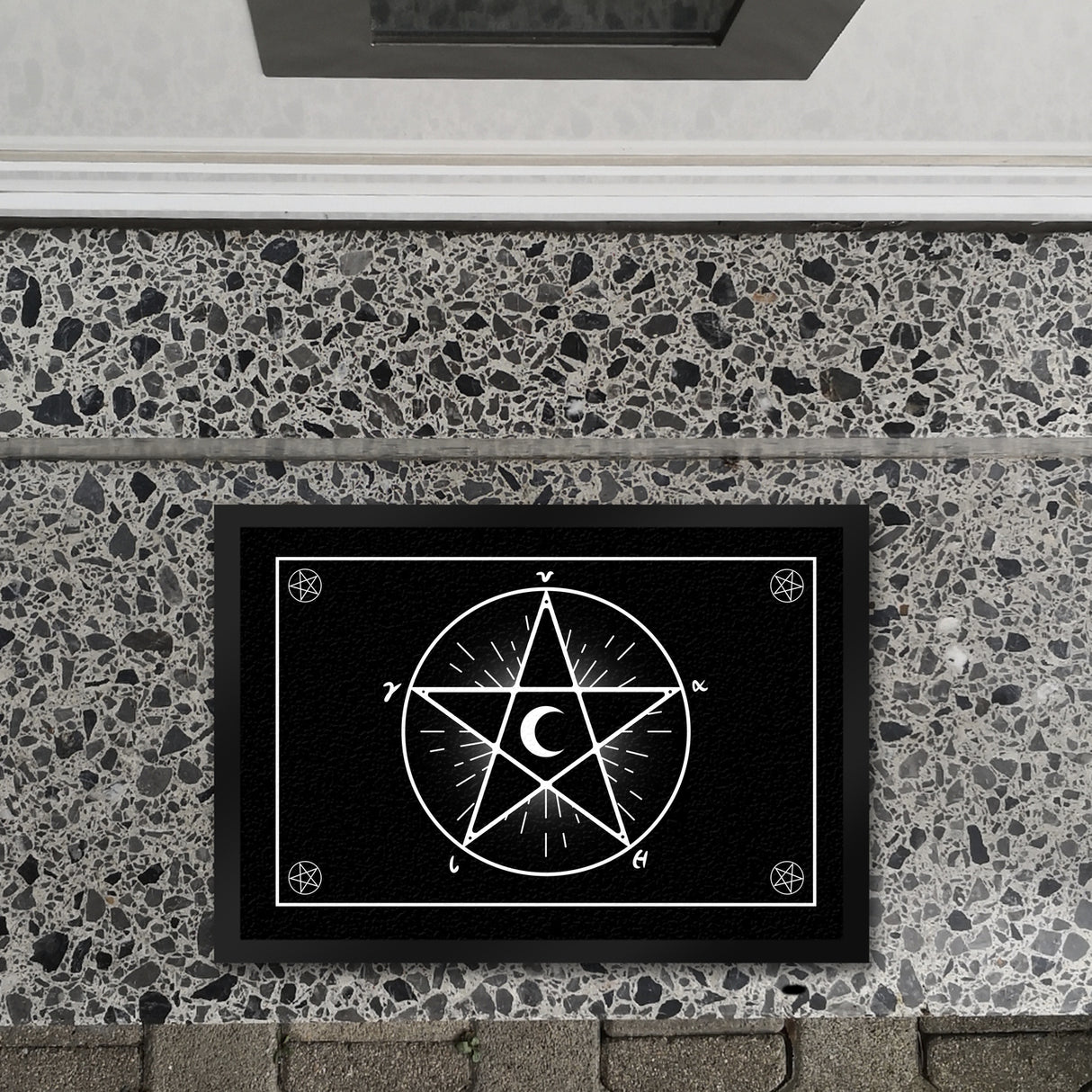 Fußmatte mit Pentagramm im coolen Halloween Design -Weiß