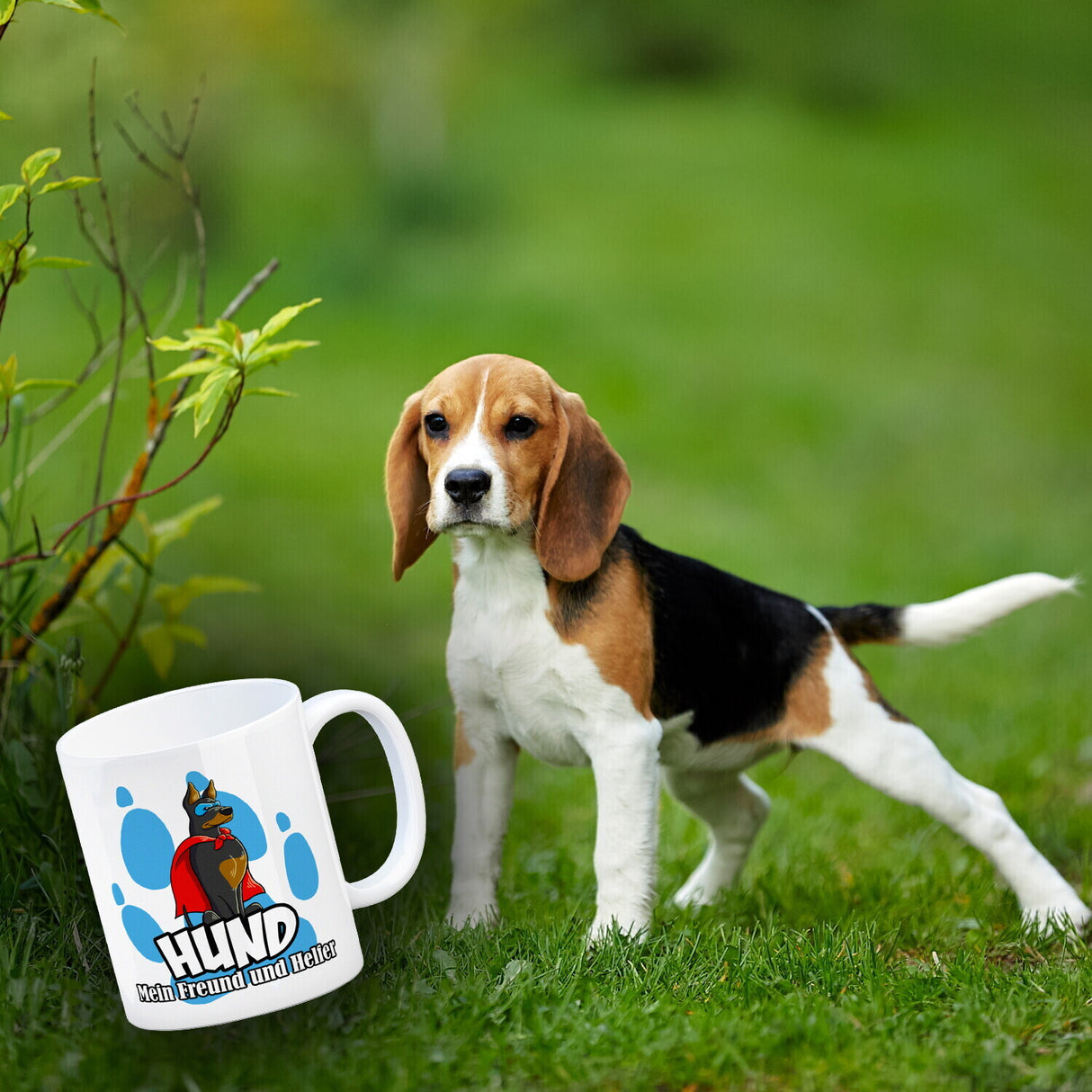 Kaffeebecher mit Superhelden - Dobermann - Hund mein Freund und Helfer