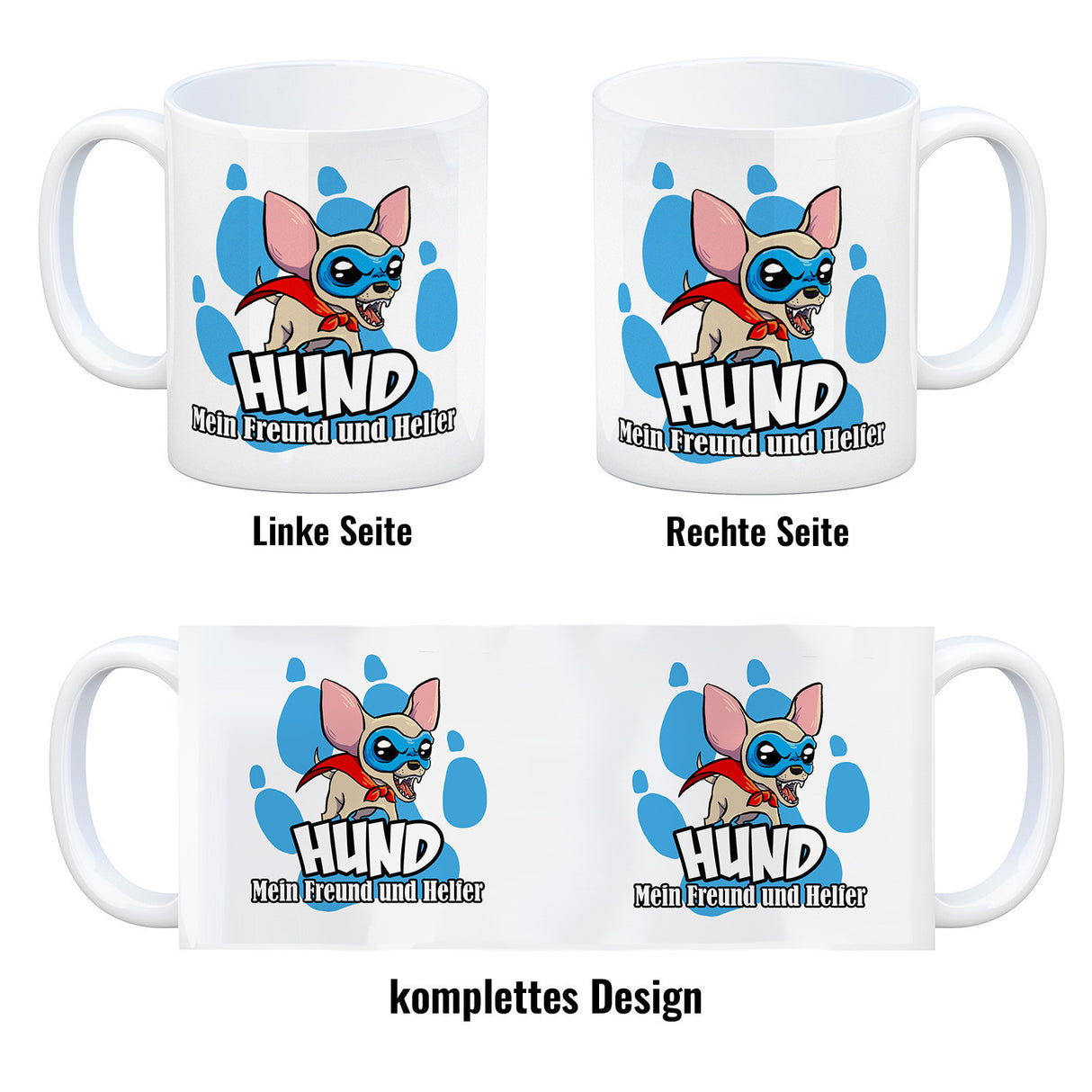 Kaffeebecher mit Superhelden - Chihuahua - Hund mein Freund und Helfer
