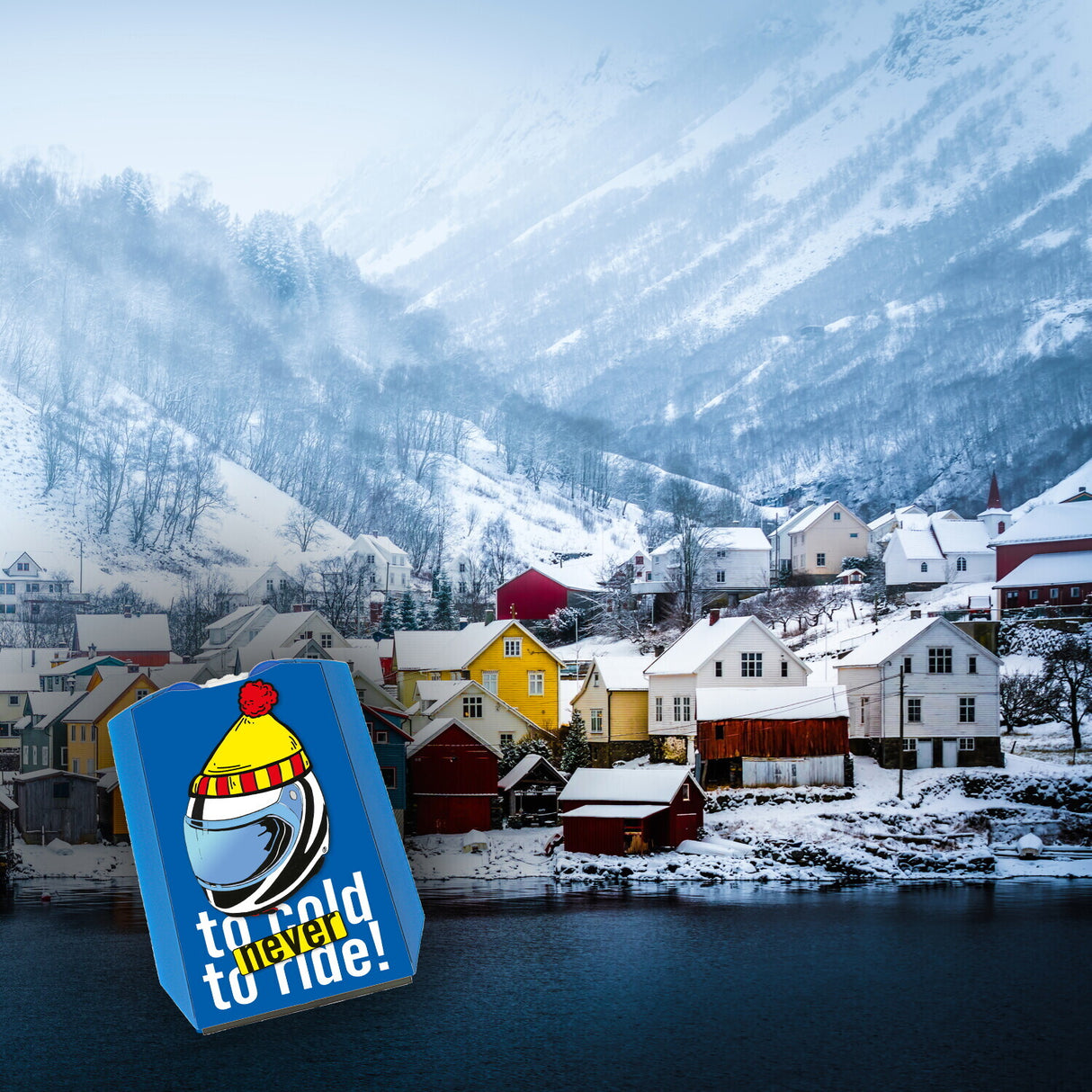 Parkscheibe zum Thema Motorradfahren mit Spruch never to cold to ride!