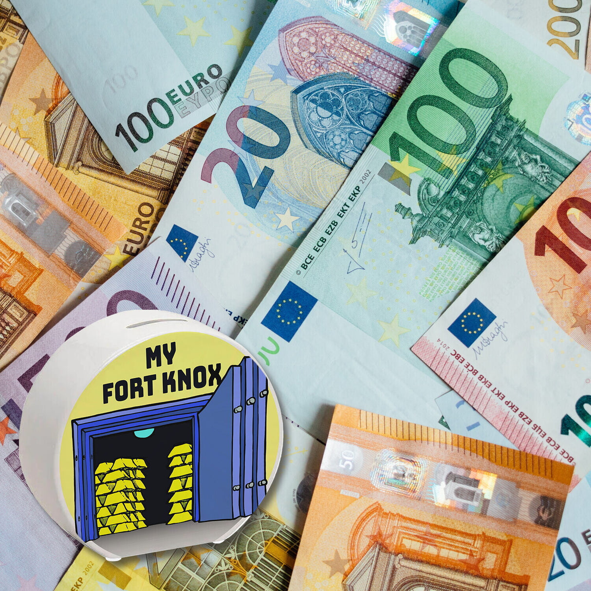 My Fort Knox Spardose mit Tresor und Goldbarren Motiv