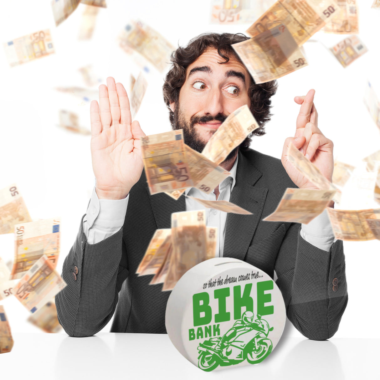 Bike Bank Spardose zum Thema Motorradkauf und Motorrad fahren