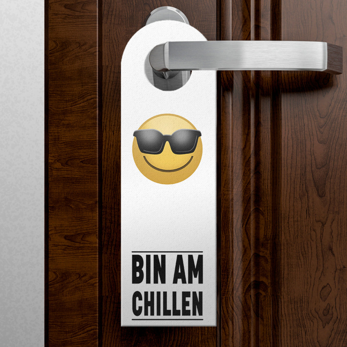 Bin am hustlen oder bin am chillen witziger Türhänger mit Emoticons