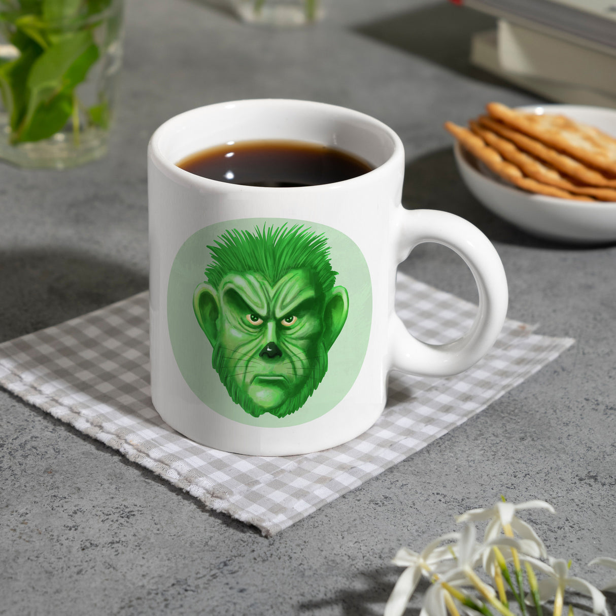 Kein Kaffee = Kein Weihnachten Kaffeetasse mit lustigem Miesepeter Motiv