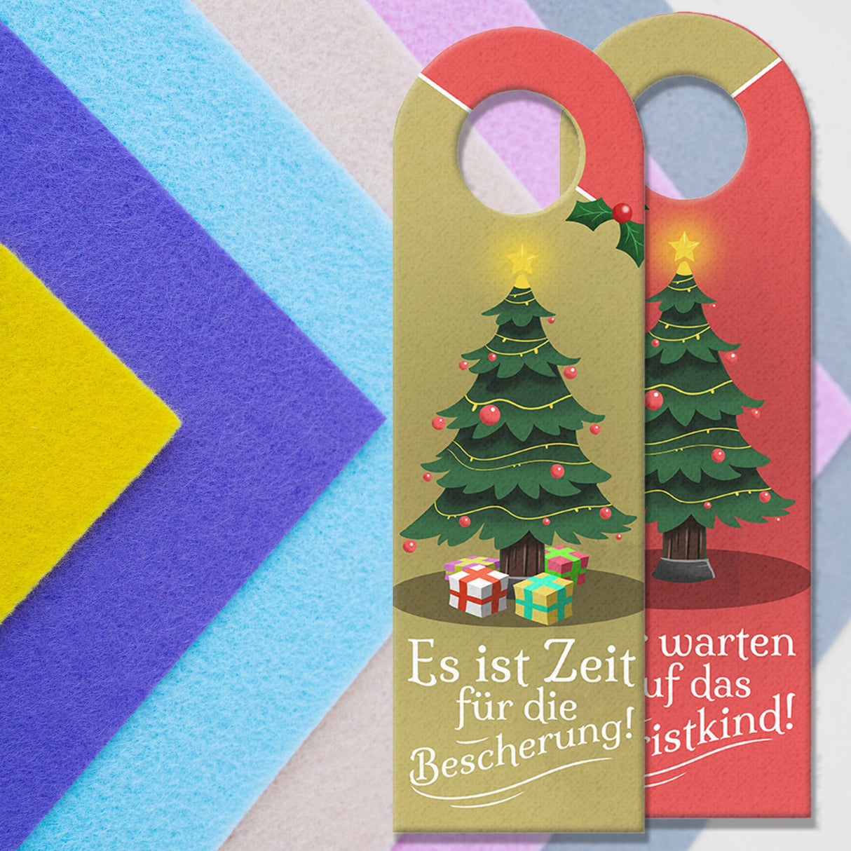 Christkind oder Bescherung Weihnachten Türhänger