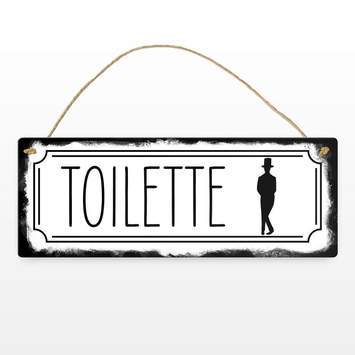 Toilettenschild mit Mann Metallschild in Retrooptik
