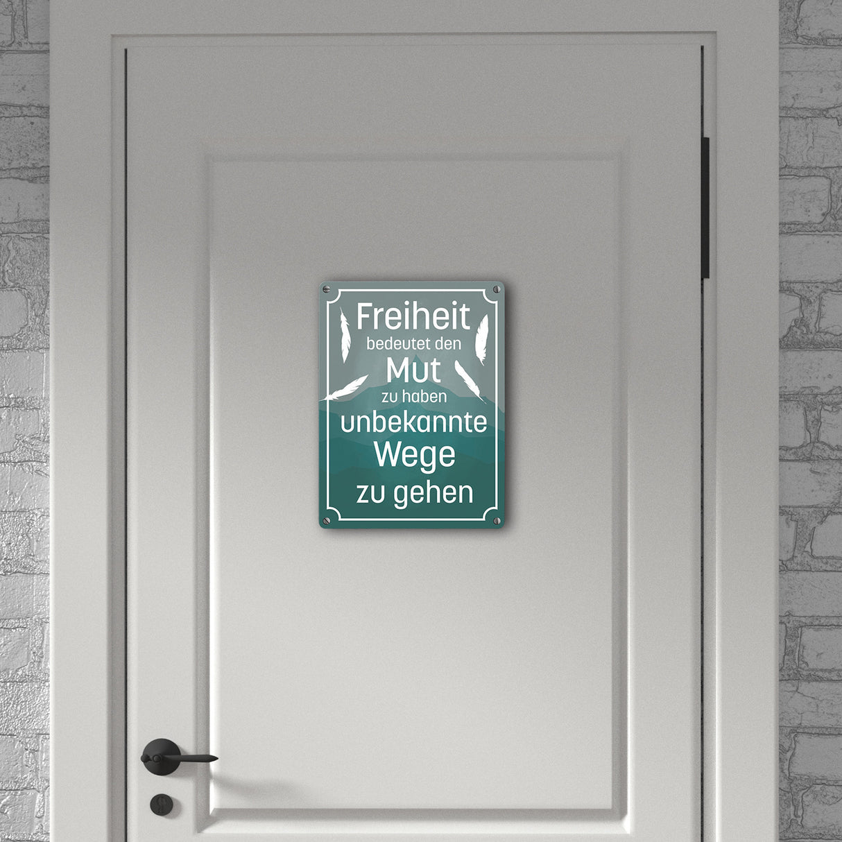 Metallschild mit schönem Spruch über die Freiheit für das Wohnzimmer