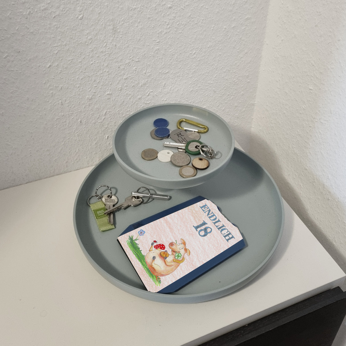 Endlich 18 Parkscheibe mit Glücksschwein