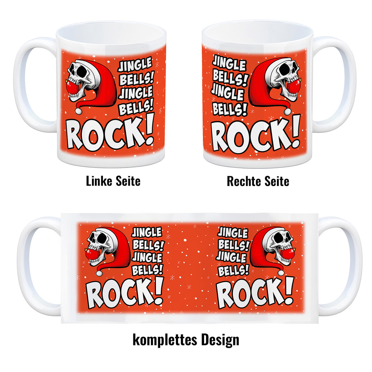 Jingle Bells Rock Weihnachten Kaffeebecher mit Totenkopf