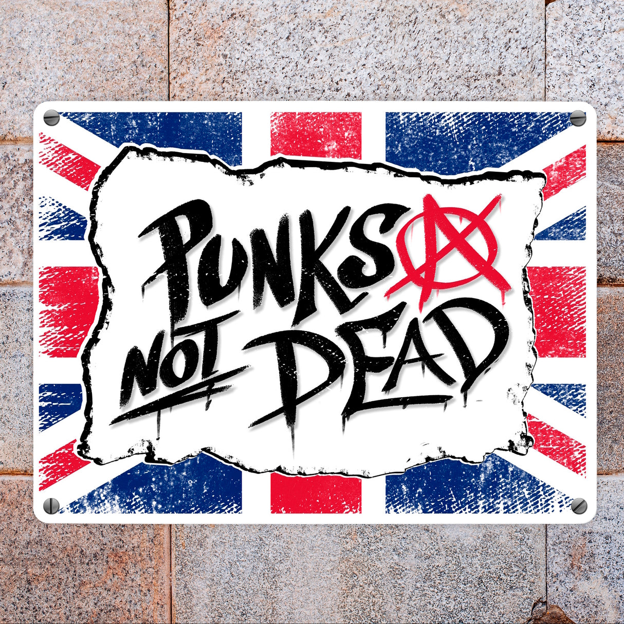 Punks not Dead Union Jack Metallschild