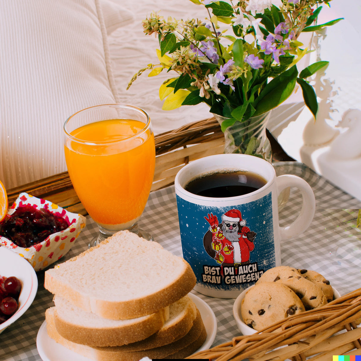 Bist du auch brav gewesen? Kaffeebecher mit coolem Weihnachtsmann
