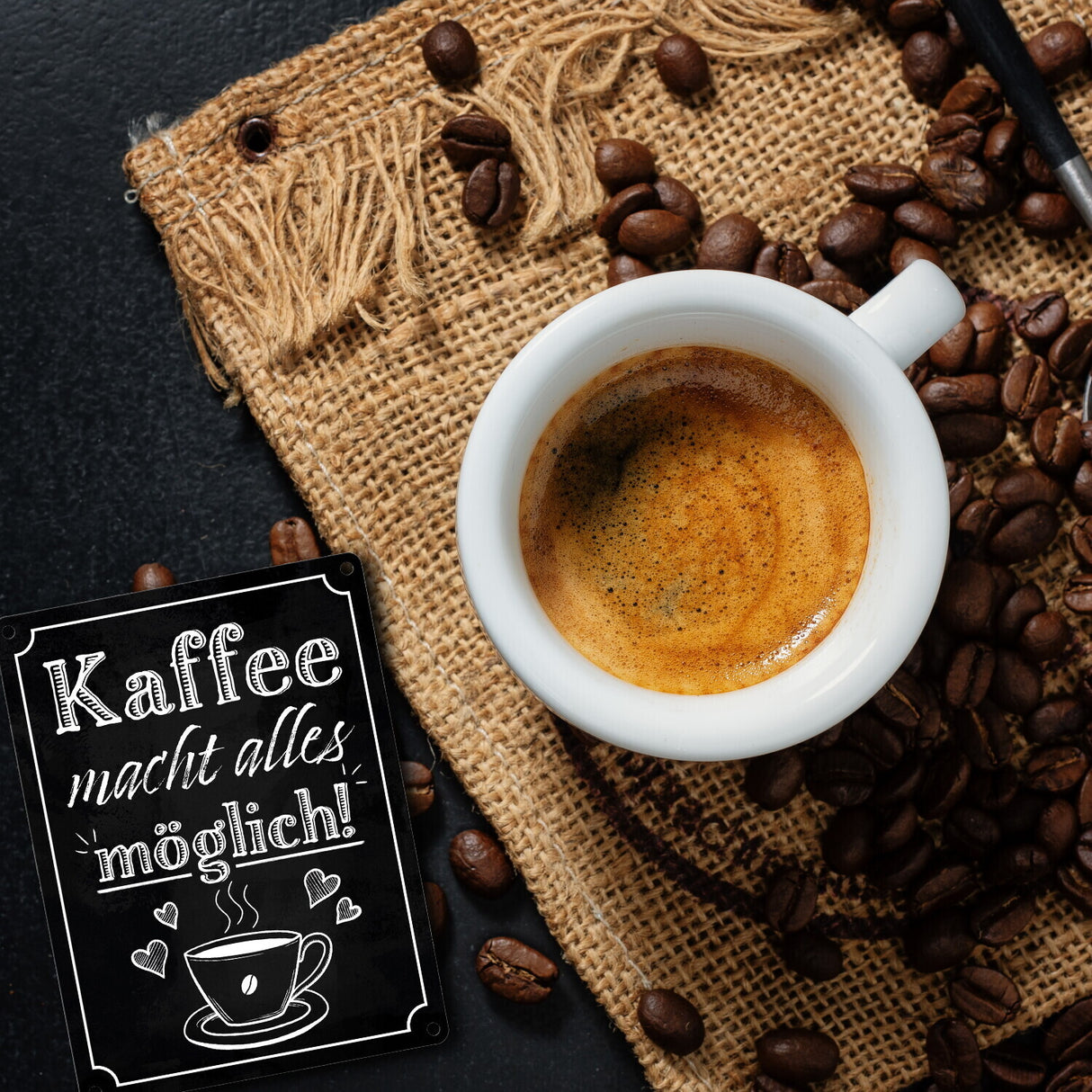 Kaffee macht alles möglich Metallschild