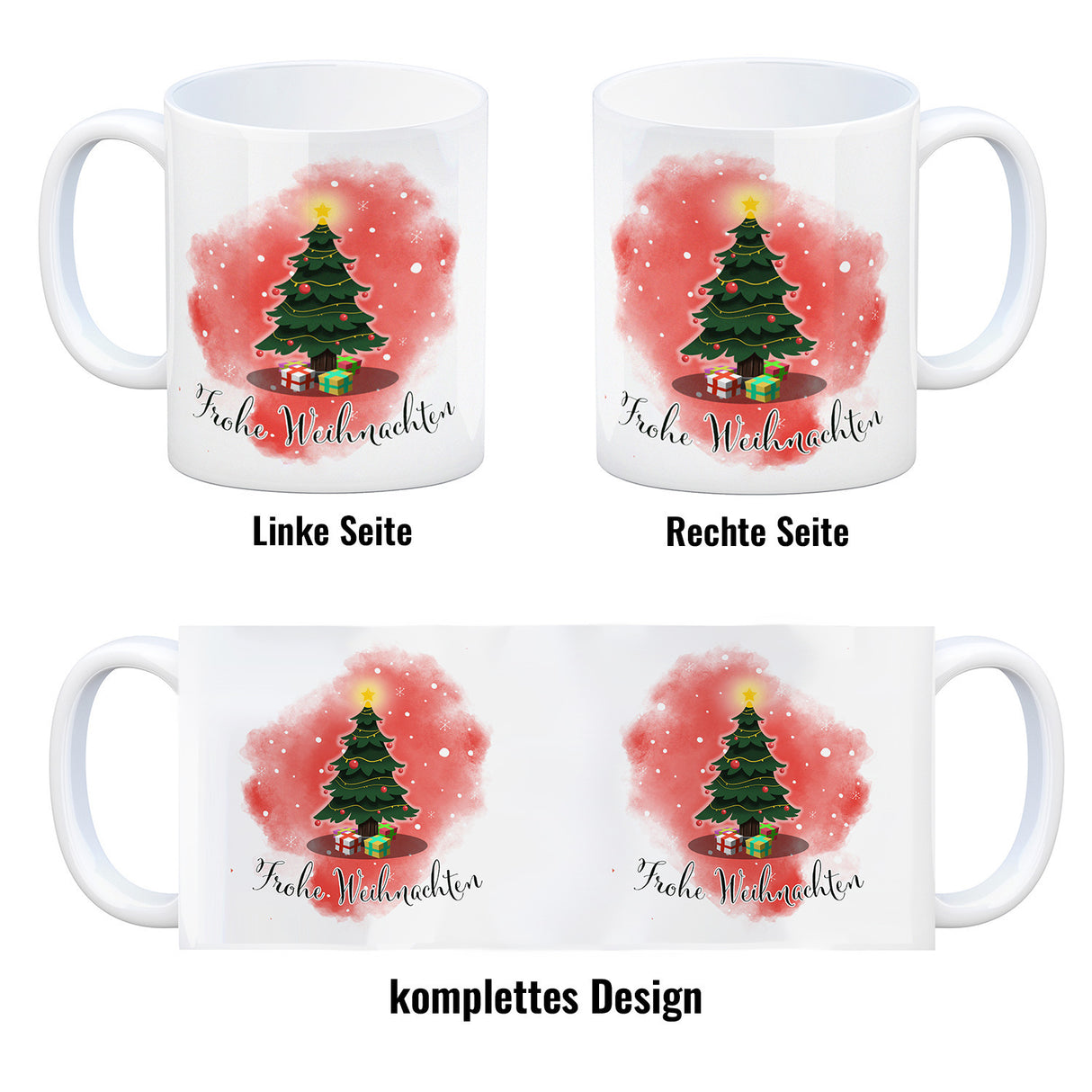 Frohe Weihnachten Kaffeebecher mit andächtigem Weihnachtsbaum