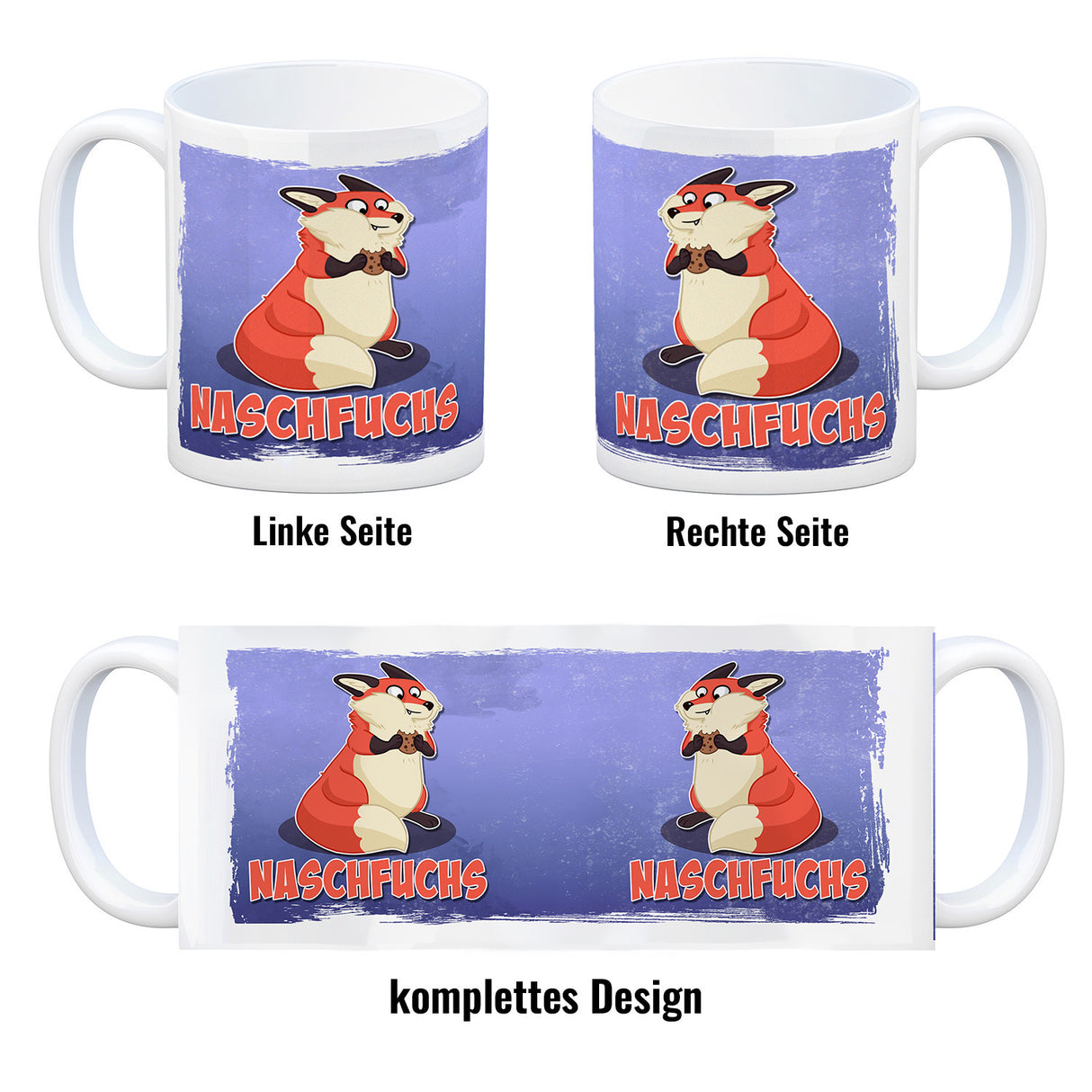 Naschfuchs Kaffeebecher mit lustigem Fuchs Motiv