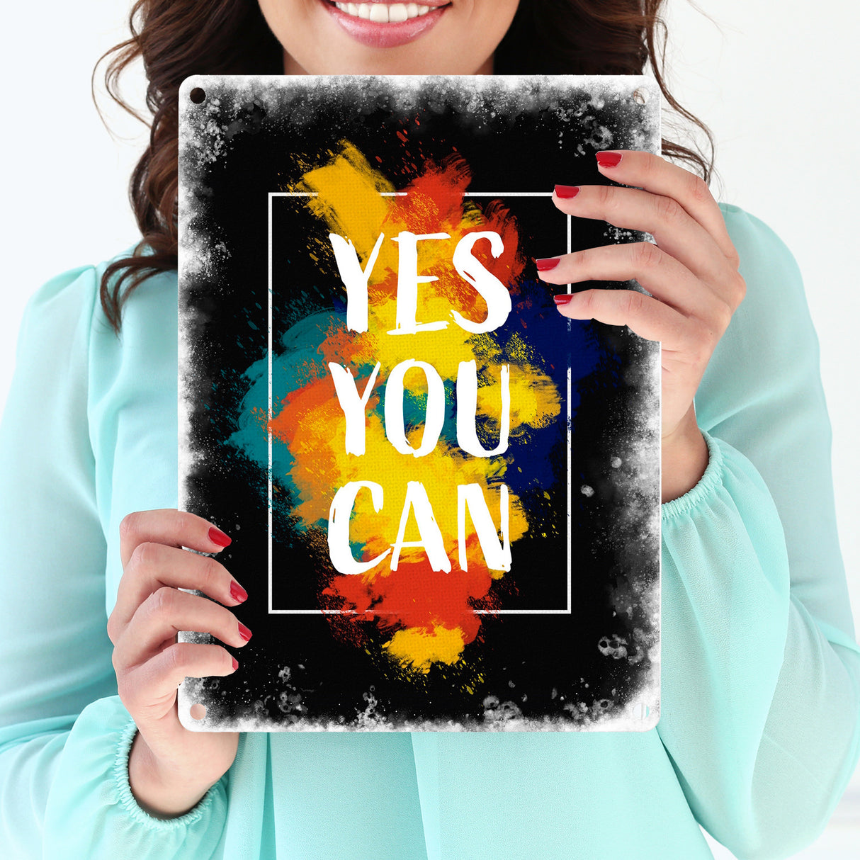 Yes you can Metallschild mit buntem Motiv