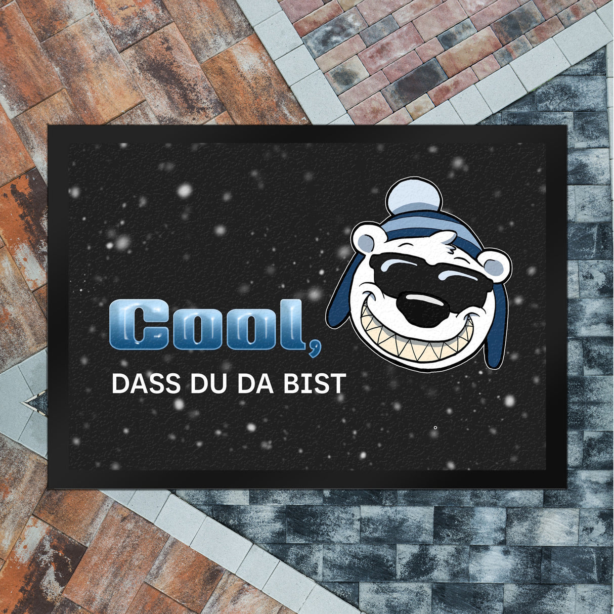 Cool, dass du da bist Fußmatte mit witzigem Eisbären-Motiv