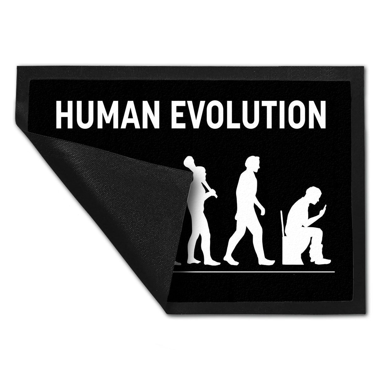 Human Evolution Fußmatte mit witzigem Motiv