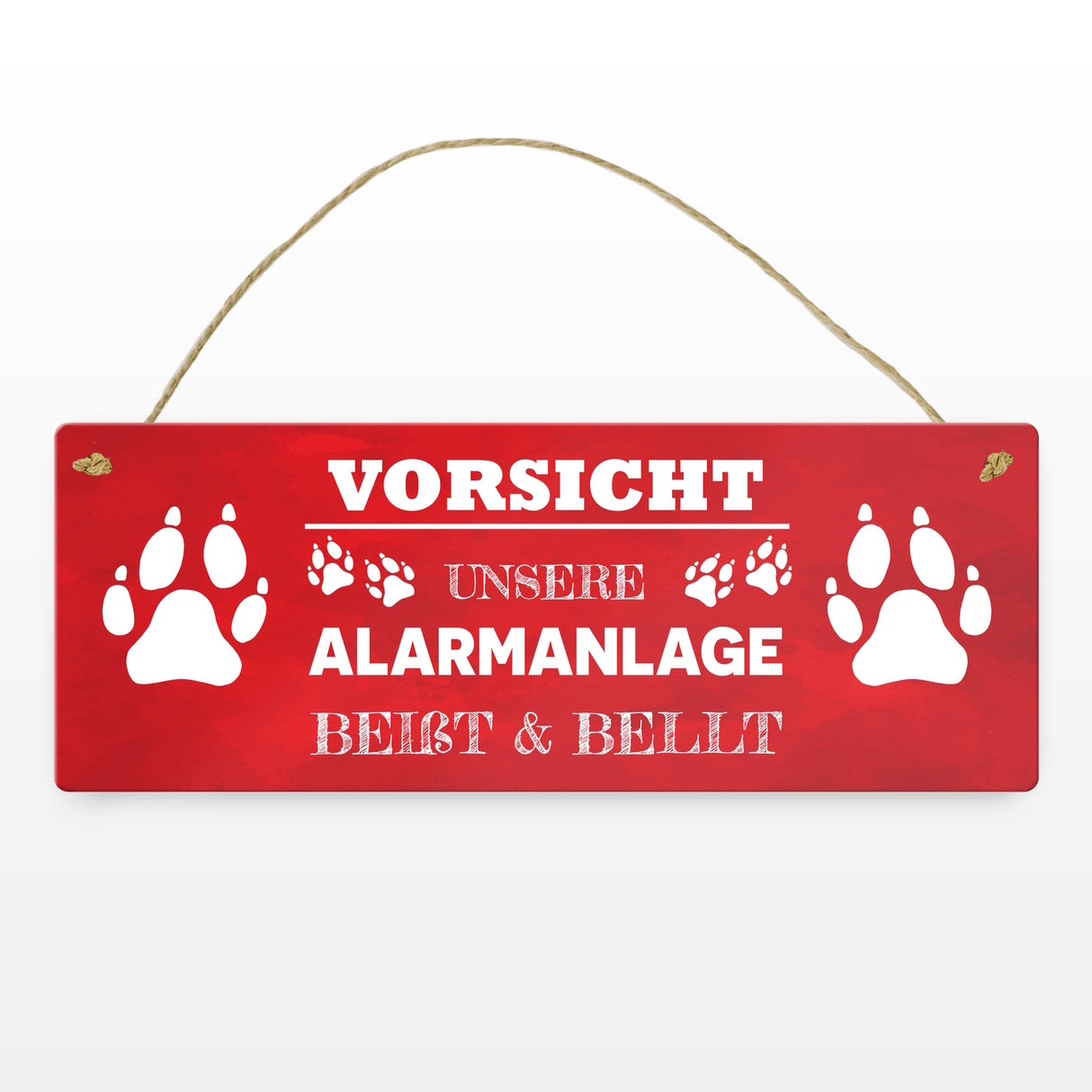 Vorsicht unsere Alarmanlage beißt & bellt Metallschild
