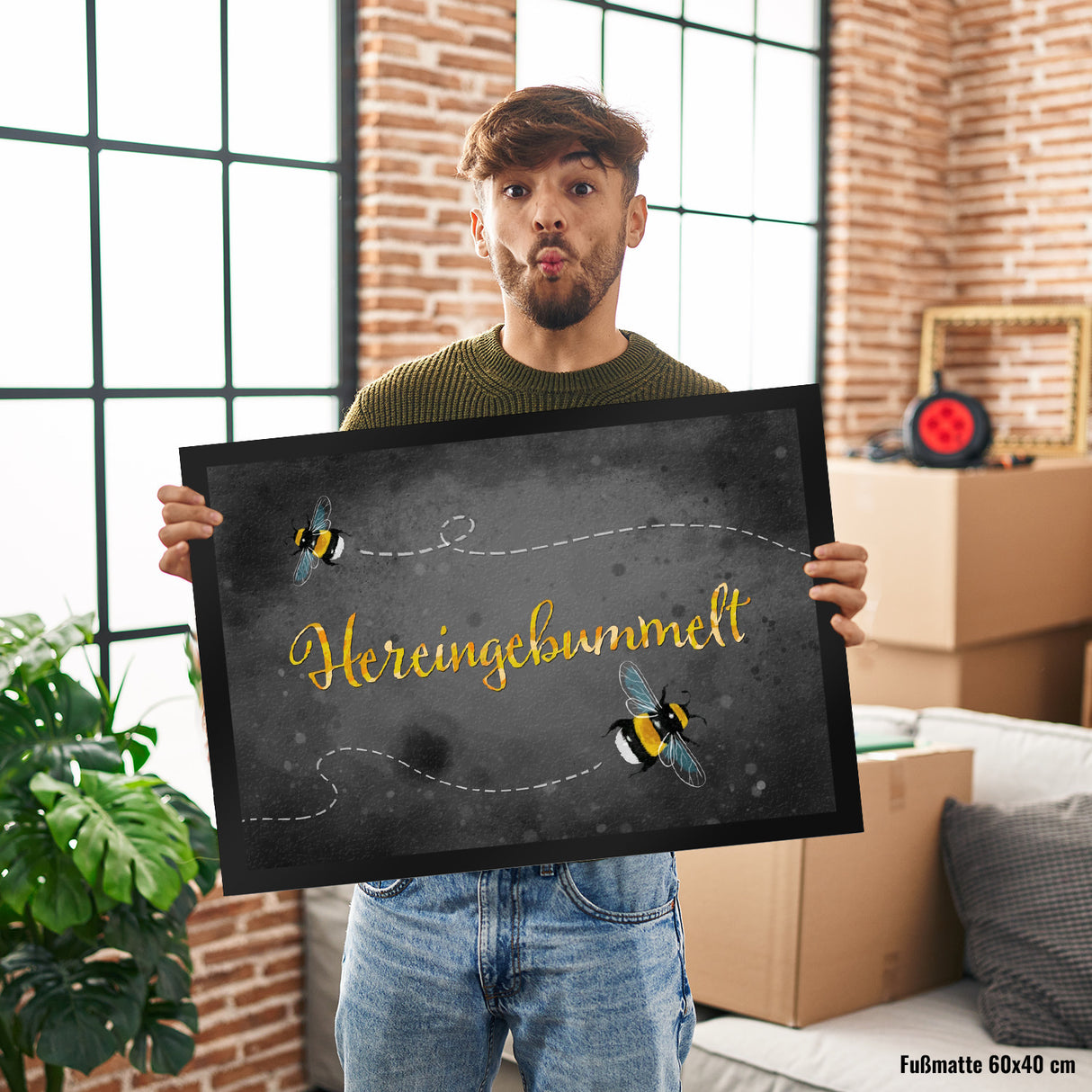 Hereingebummelt Hummel Fußmatte