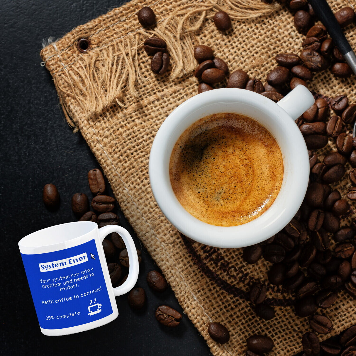 Bluescreen Kaffeebecher mit Fehlermeldung für Nerds