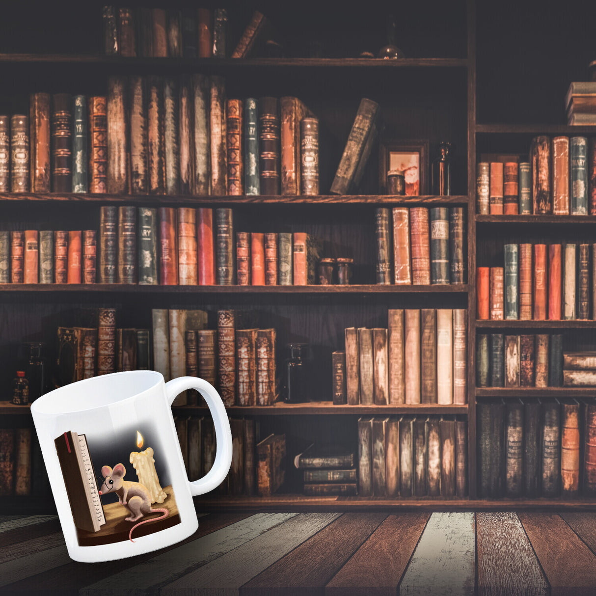 Leseratte und Buch Kaffeebecher mit niedlichem Nager