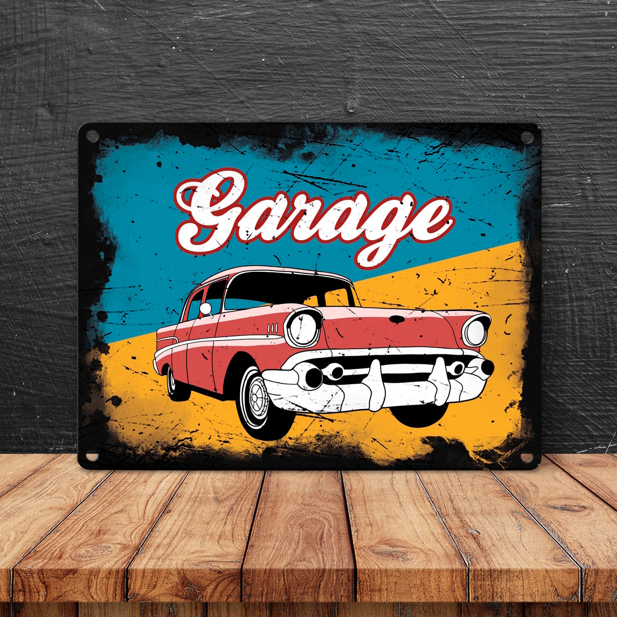 US-Oldtimer Garage Metallschild im Used-Look