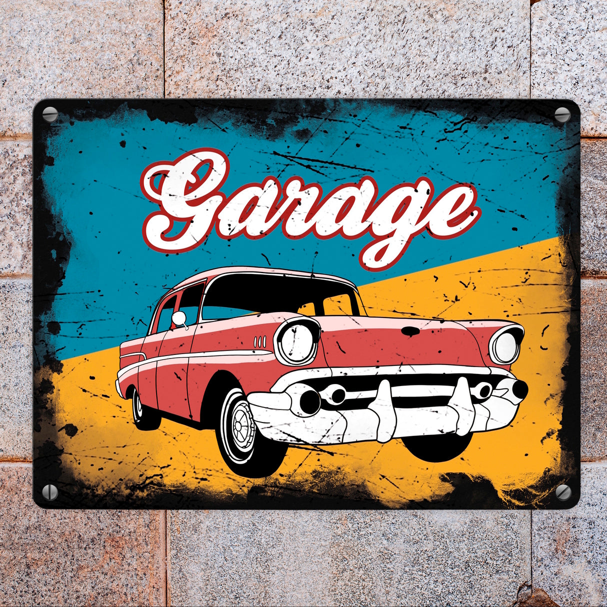 US-Oldtimer Garage Metallschild im Used-Look