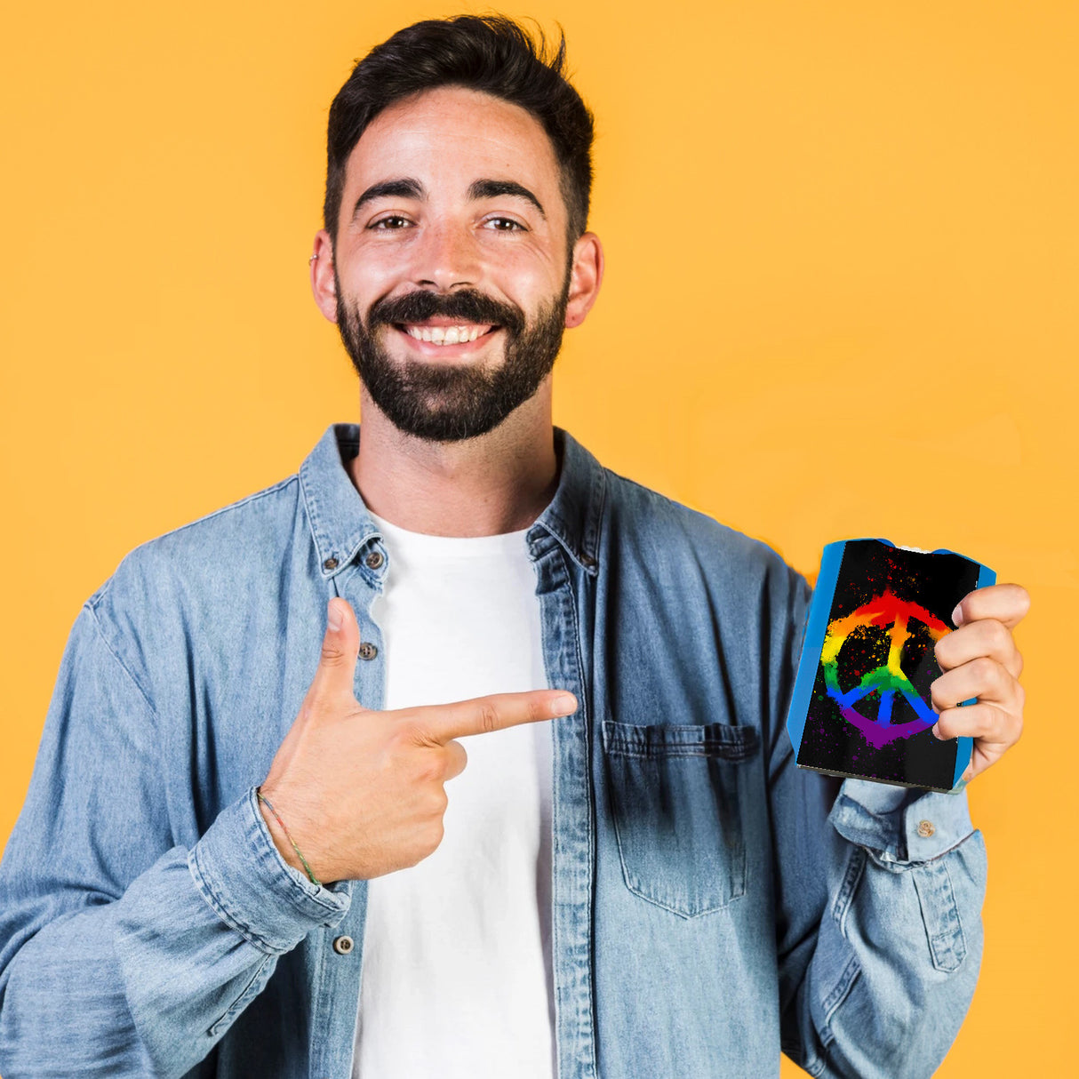 Regenbogen Parkscheibe mit Peace-Zeichen und 2 Einkaufswagenchips