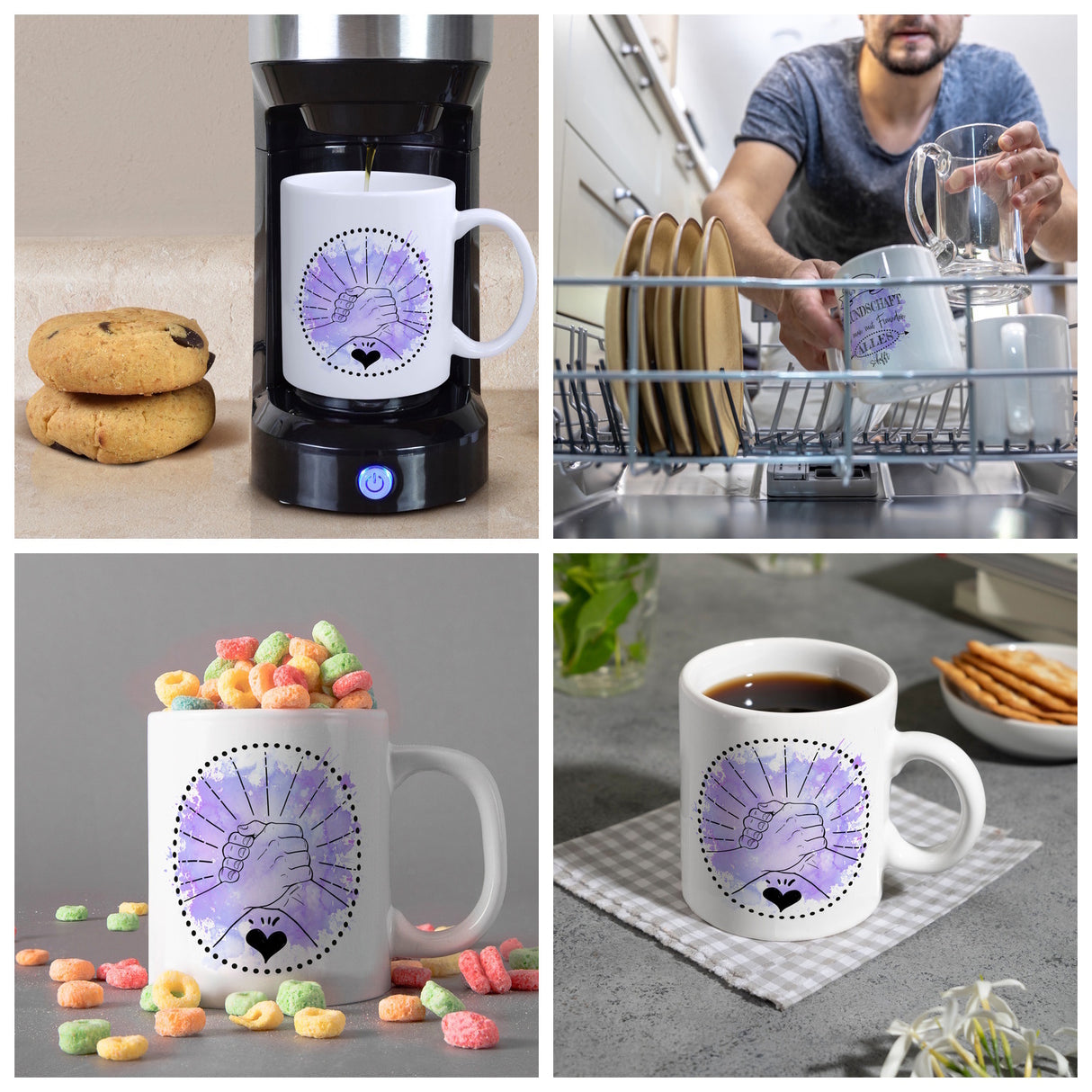 Freundschaft Kaffeebecher in violett mit tollem Spruch