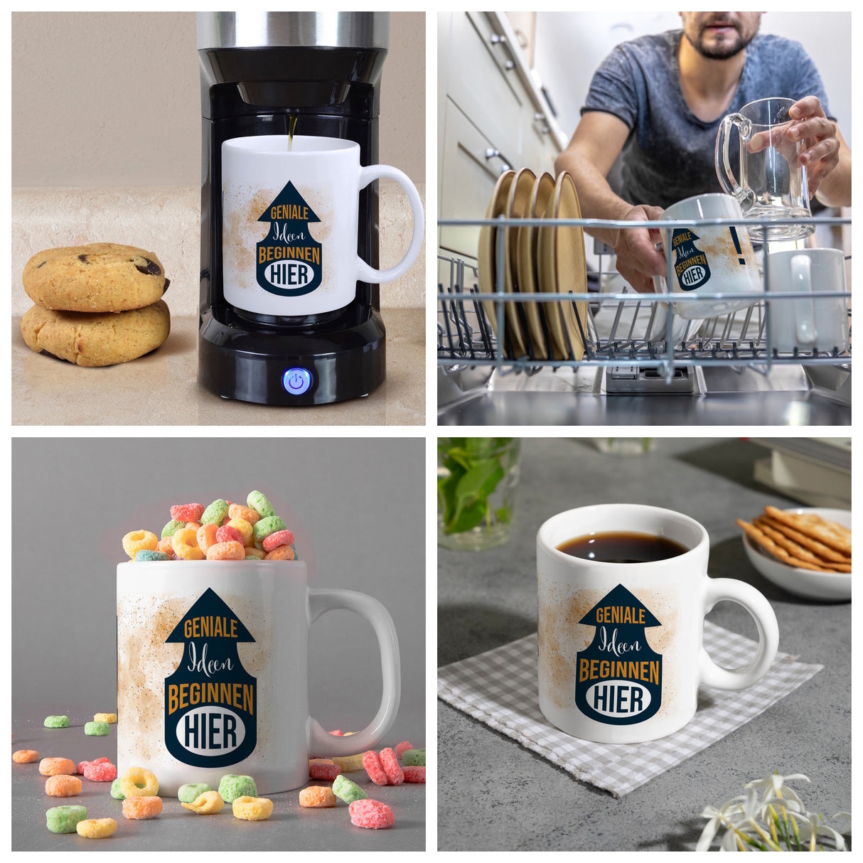 Geniale Ideen beginnen hier Kaffeebecher