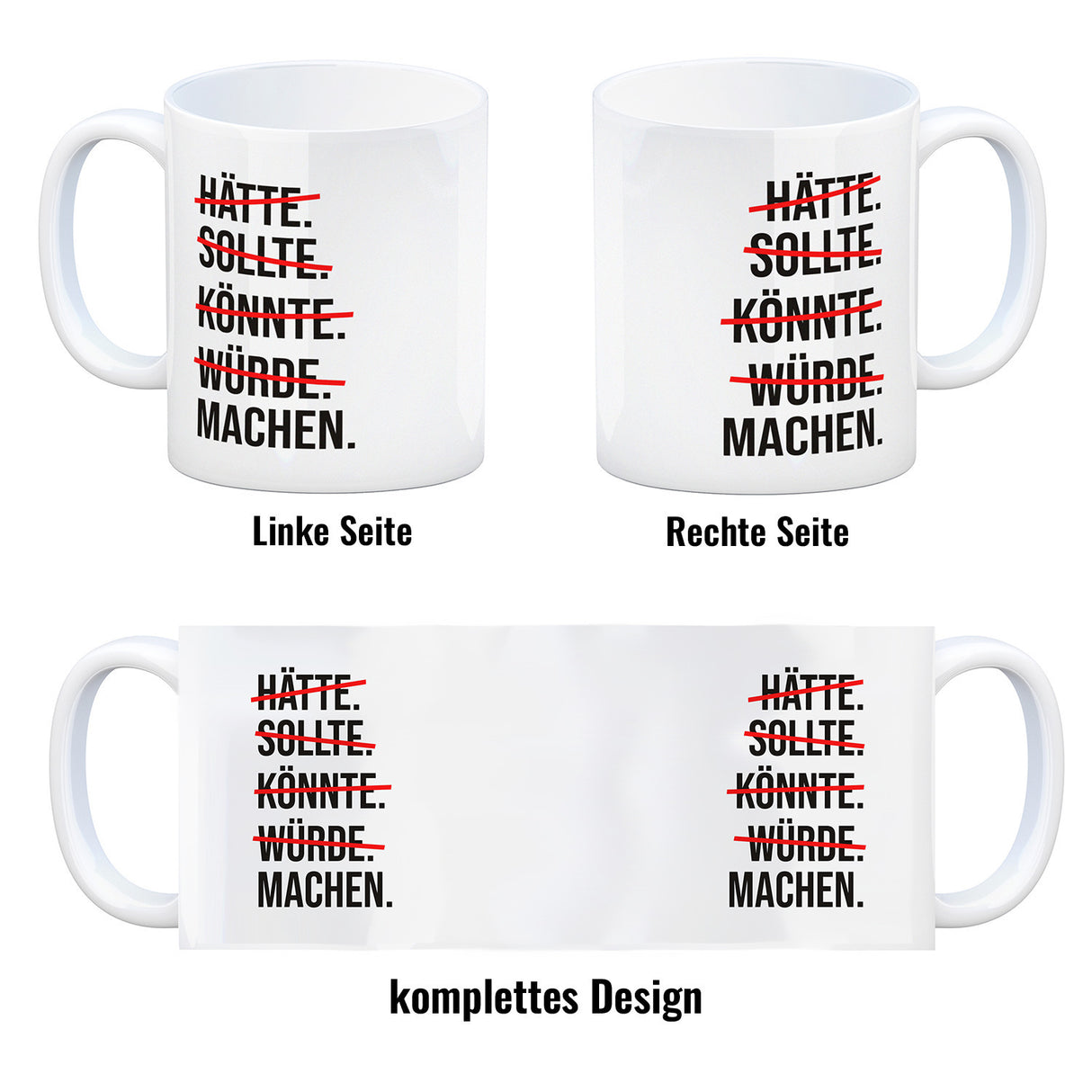 Motivation Kaffeebecher mit lustigem Motiv