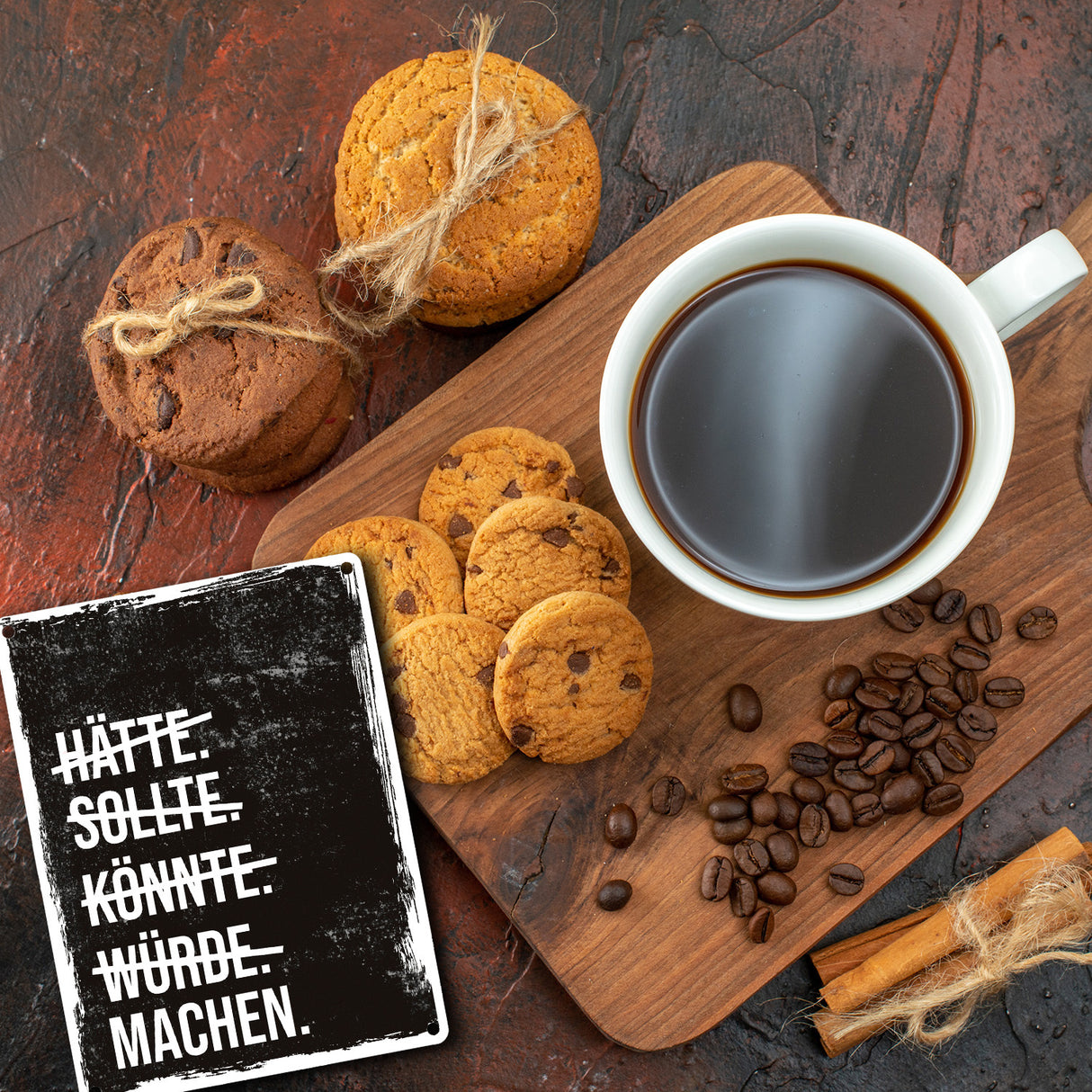 Motivation Metallschild mit lustigem Motiv