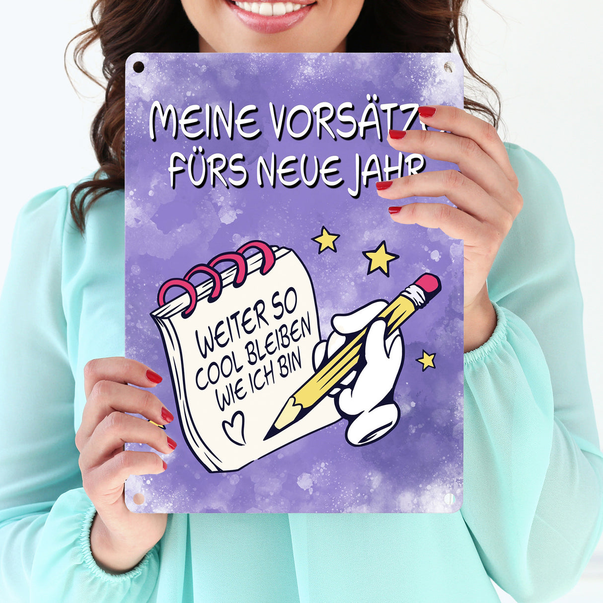 Vorsätze fürs neue Jahr Metallschild mit ironischem Spruch