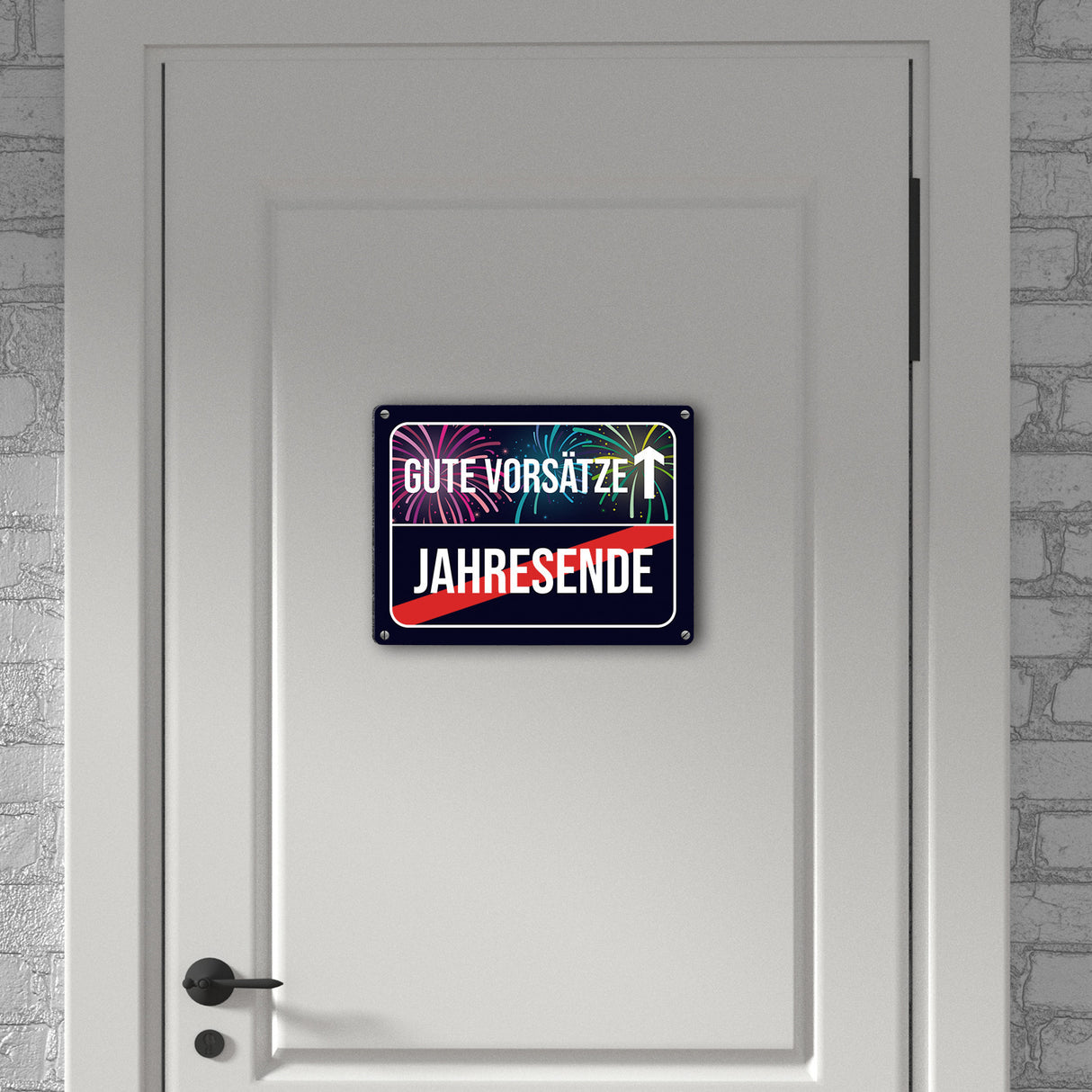 Gute Vorsätze voraus Metallschild im Straßenschild Design