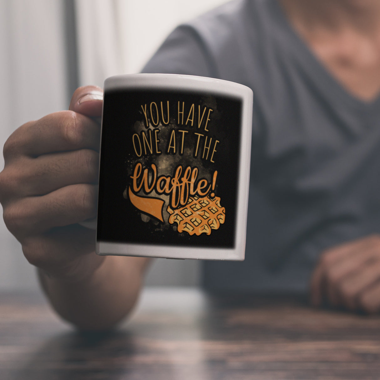 You have one at the waffle Kaffeebecher in Denglisch
