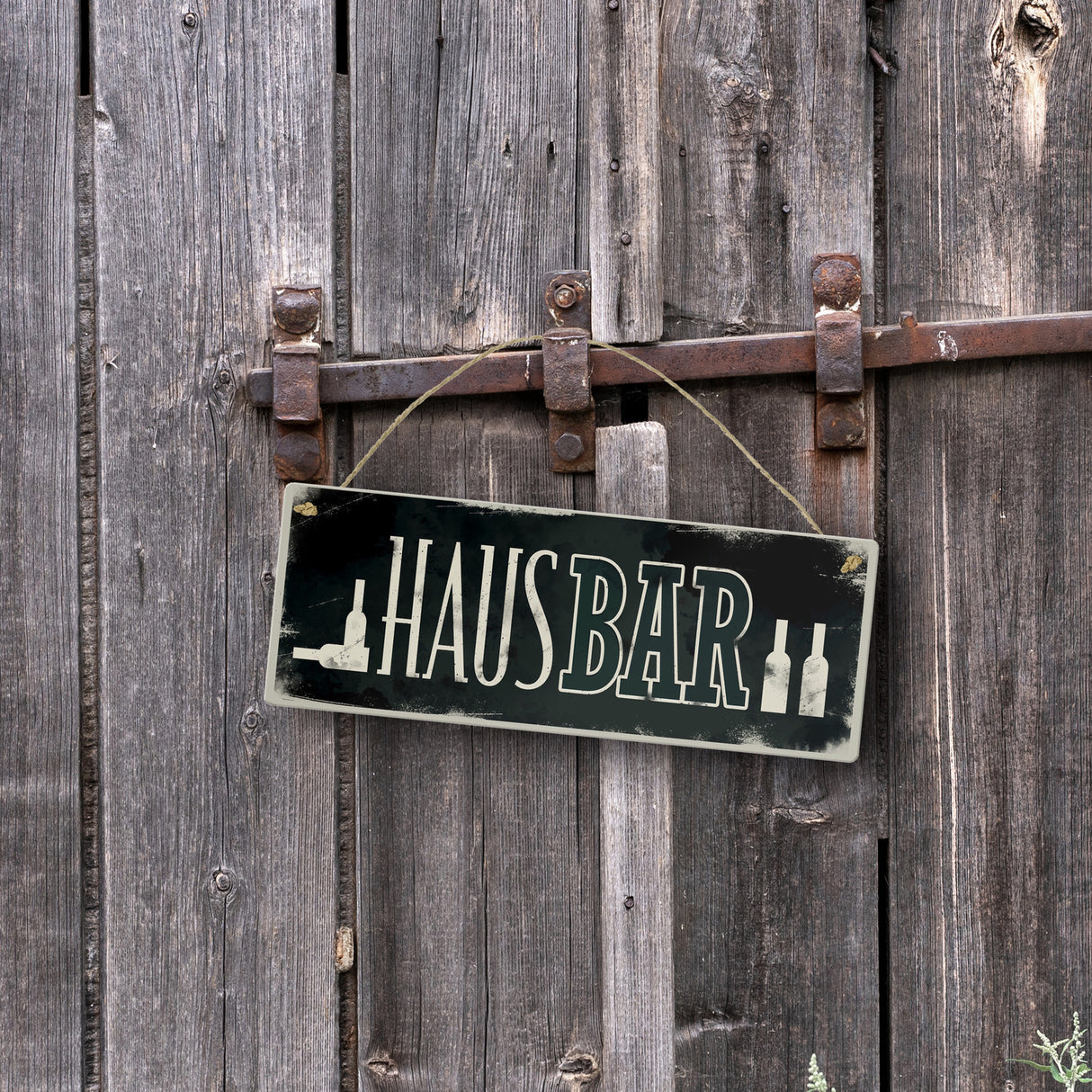Hausbar Metallschild im Used-Look