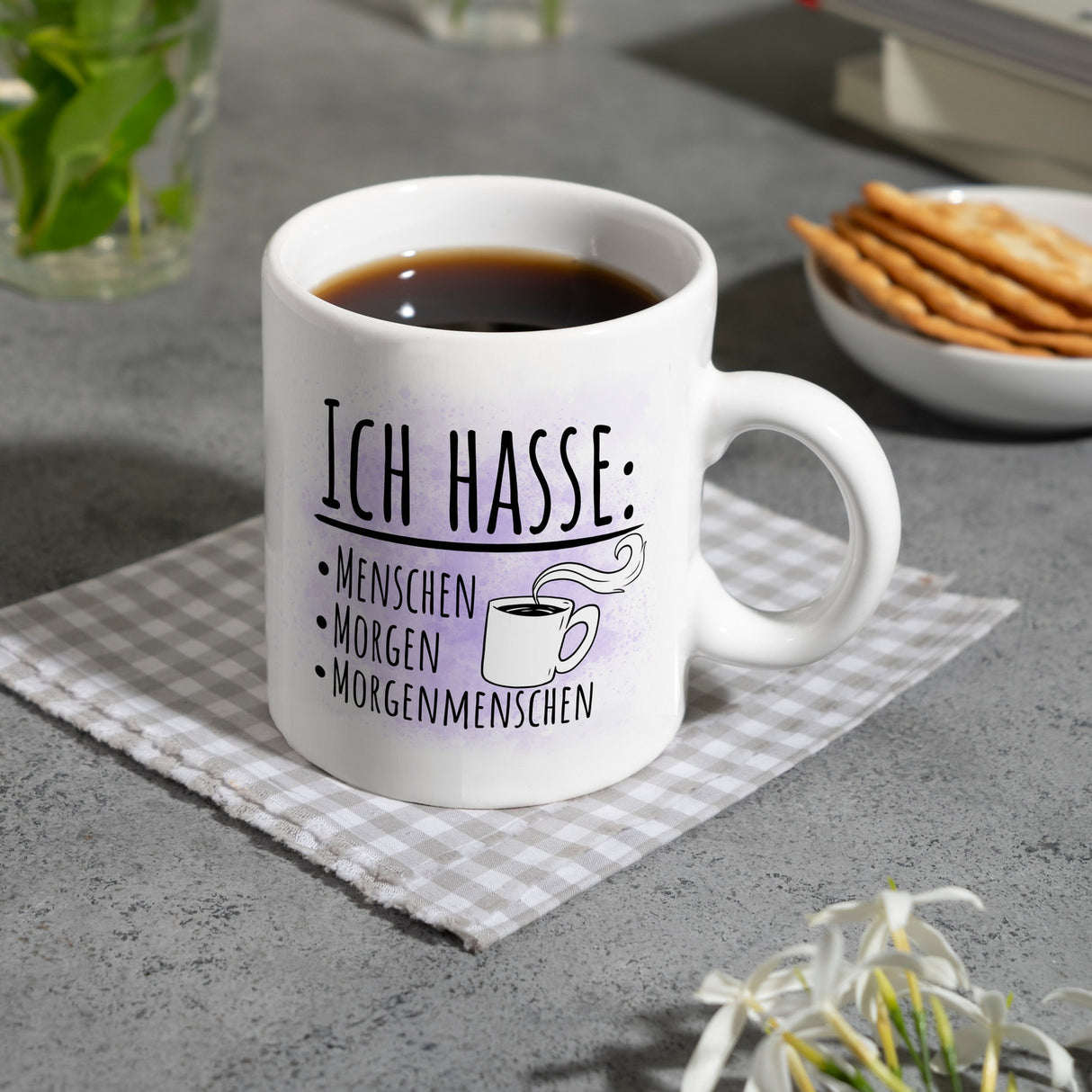 Ich hasse Menschen Morgen Morgenmenschen Kaffeebecher